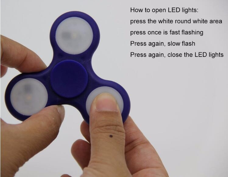 LED Flashing Fidget Spinners with Switch
