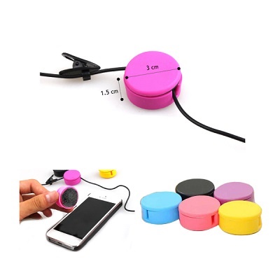 Silicone Portable Mini Cable Tie With Phone Screen Wipe