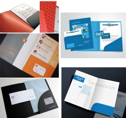 Full Colour Glued Presentation Folder with Business Card Slot