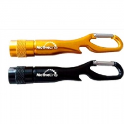 Flashlight with Carabiner and Bottle Opener